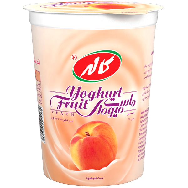 ماست ميوه اي با طعم هلو كاله-450گرم