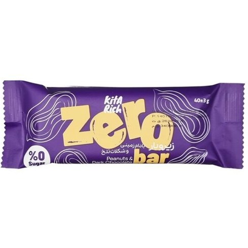 زیرو بار بادام زمینی و شکلات تلخ کیتاریچ - 40 گرم