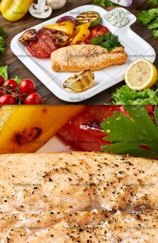 *** قارچ گریل شده با سبزیجات 
