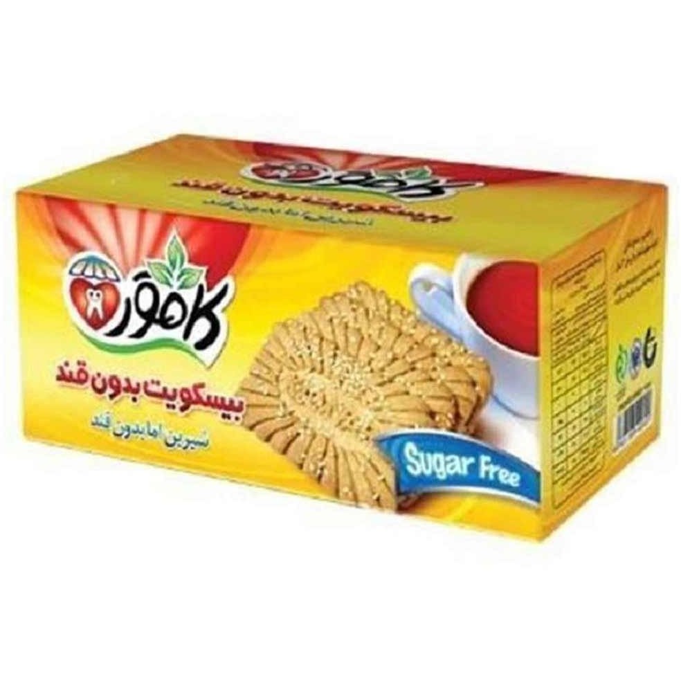 بیسکوییت کاکائویی بدون قند رژیمی کامور _ 360 گرمی 