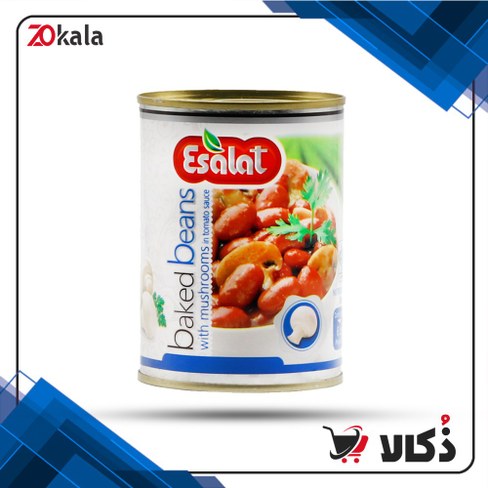 کنسرو لوبیا چیتی با قارچ با گوجه فرنگی اصلت _380 گرم