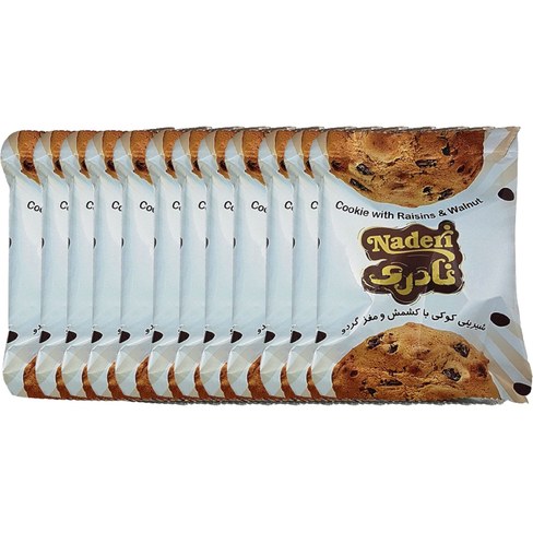شیرینی کوکی با کشمش و مغز گردو نادری-40گرم