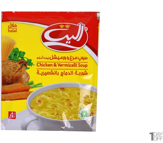 سوپ نیمه آماده مرغ ورمیشل الیت-65گرم